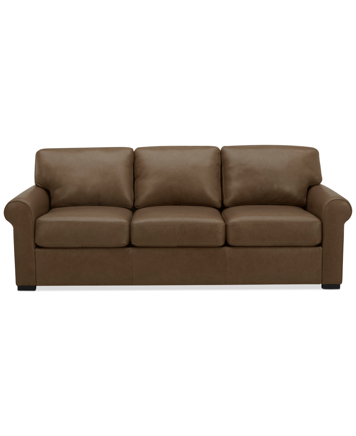 Macy's Radley 86" Leather Roll Arm Sofa, Exclusively At  In Sand