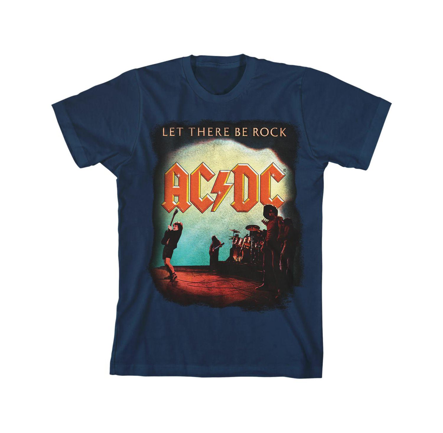 Let There Be Rock Navy Boy's Short-Sleeve T-shirt-XS