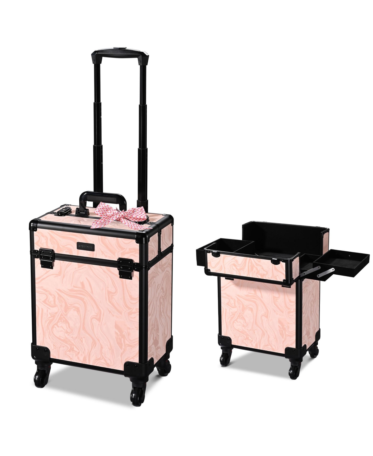Rolling Makeup Train Case - Pink