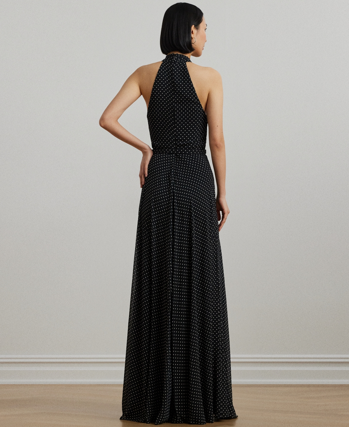 Ralph Lauren Black Lefora Sleeveless Dress In Black,cream