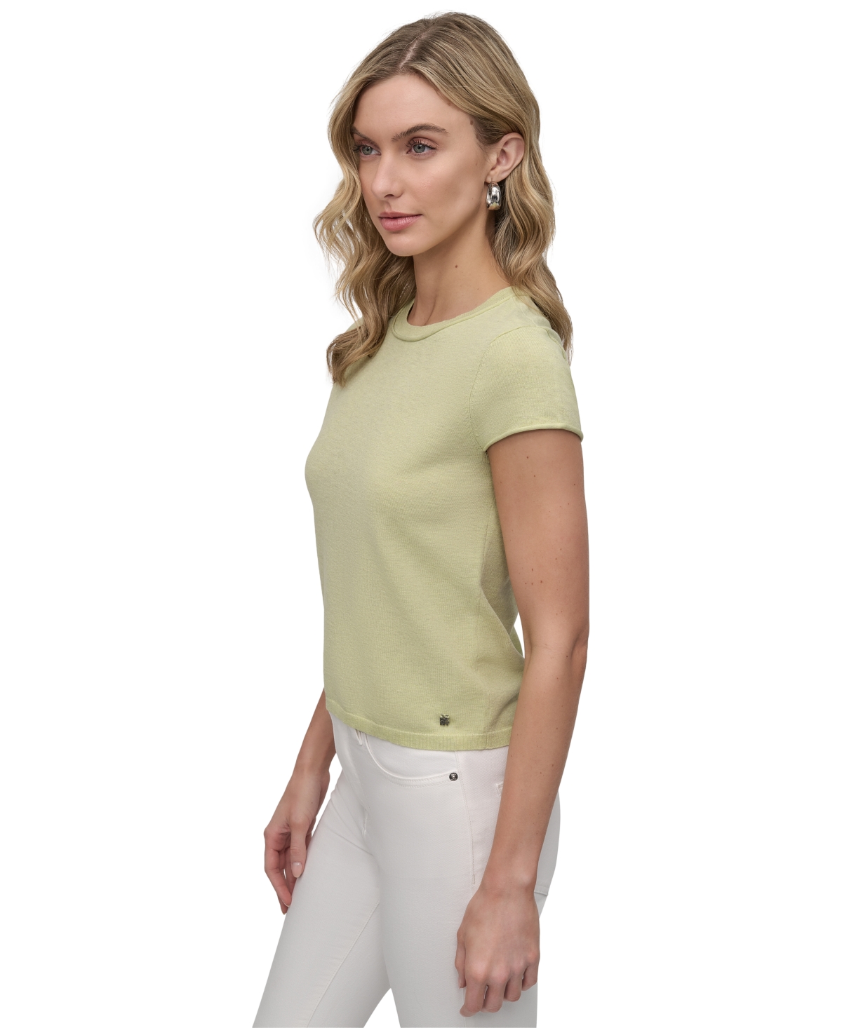 DKNY JEANS PETITE CAP-SLEEVE CREWNECK T-SHIRT 
