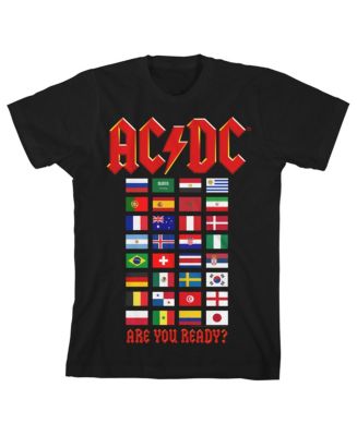 AC/DC Boys ACDC World Tour Flags Youth Black T-shirt-XL - Macy's