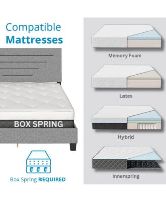 Cordoba Linen Upholstered Platform Bed Frame with Adjustable Headboard