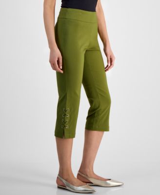 JM Collection - Petite Side-Lace-Up Capri Pants