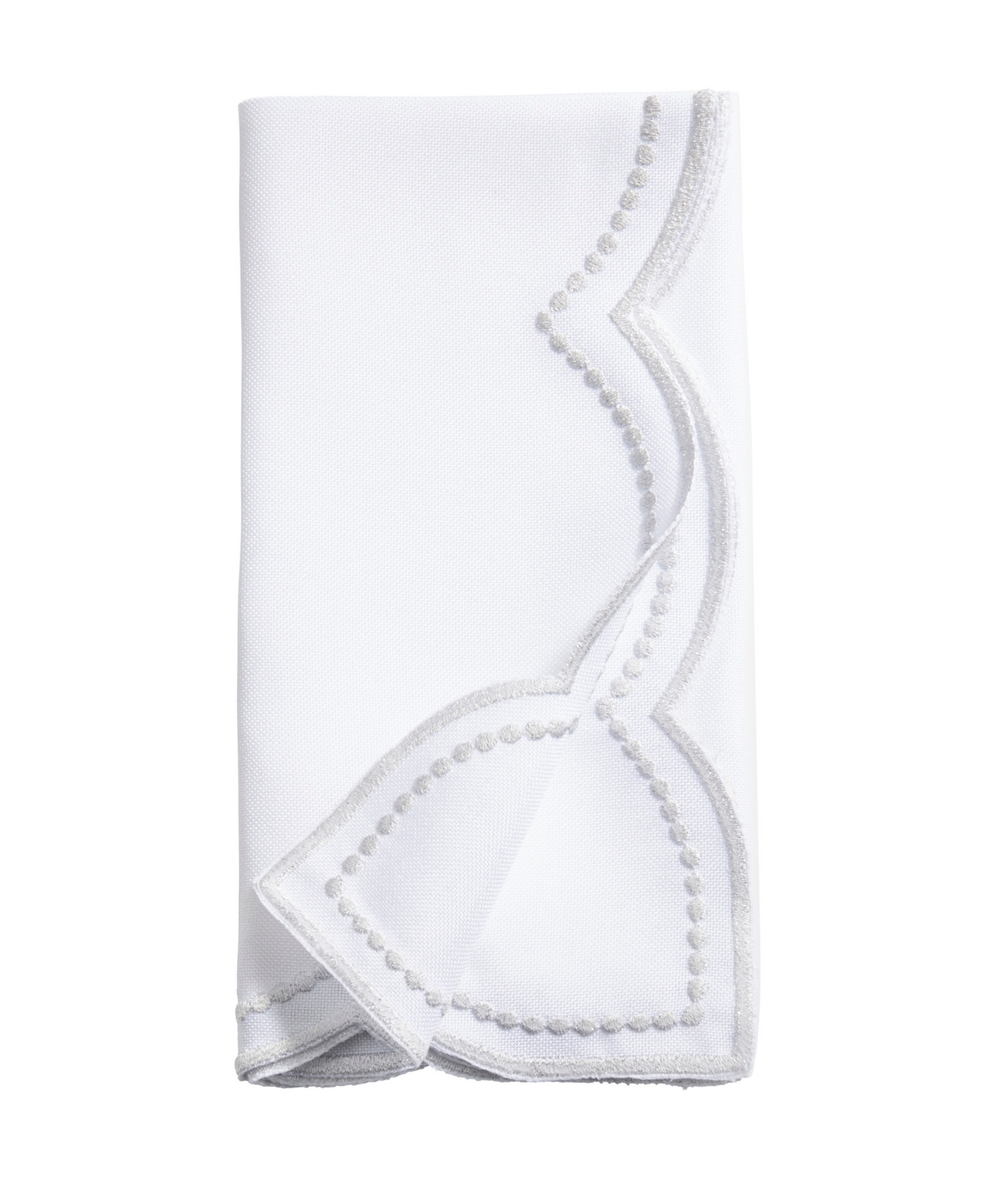 SARO LIFESTYLE EMBROIDERED POLKA DOT NAPKIN, SET OF 4 