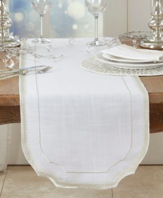 Elegant Embroidery Detail Table Runner, 16" x 70"