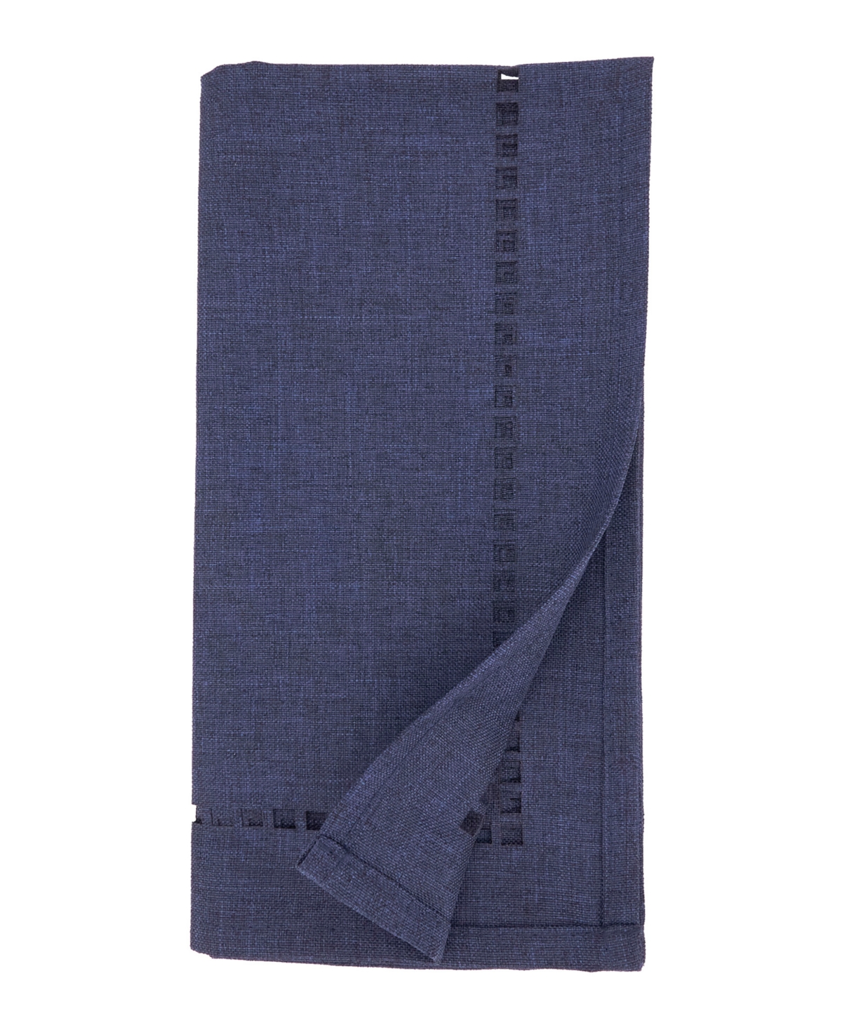 Saro Lifestyle Laser-cut Hemstitch Napkin, Set Of 4 In Navy Blue