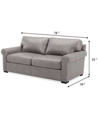 Radley Roll Arm 74" Leather Apartment Sofa