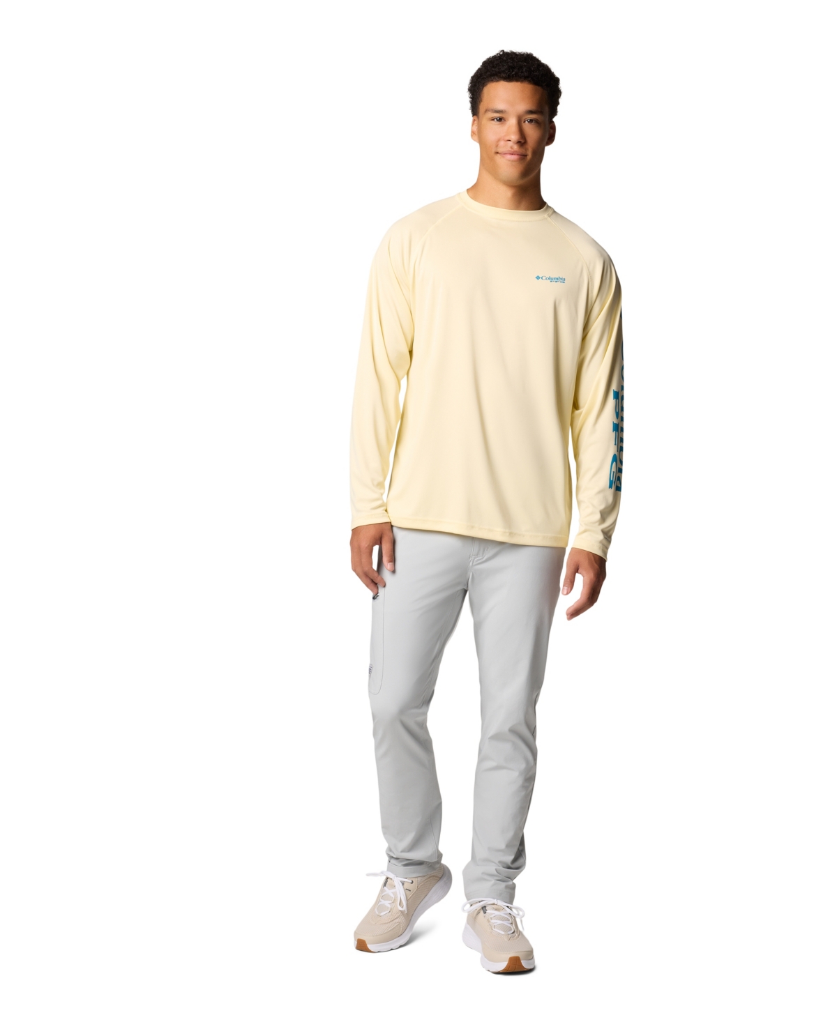 Columbia Pfg Men's Terminal Tackle Upf 50 Quick Dry Shirt In Lemon Wash