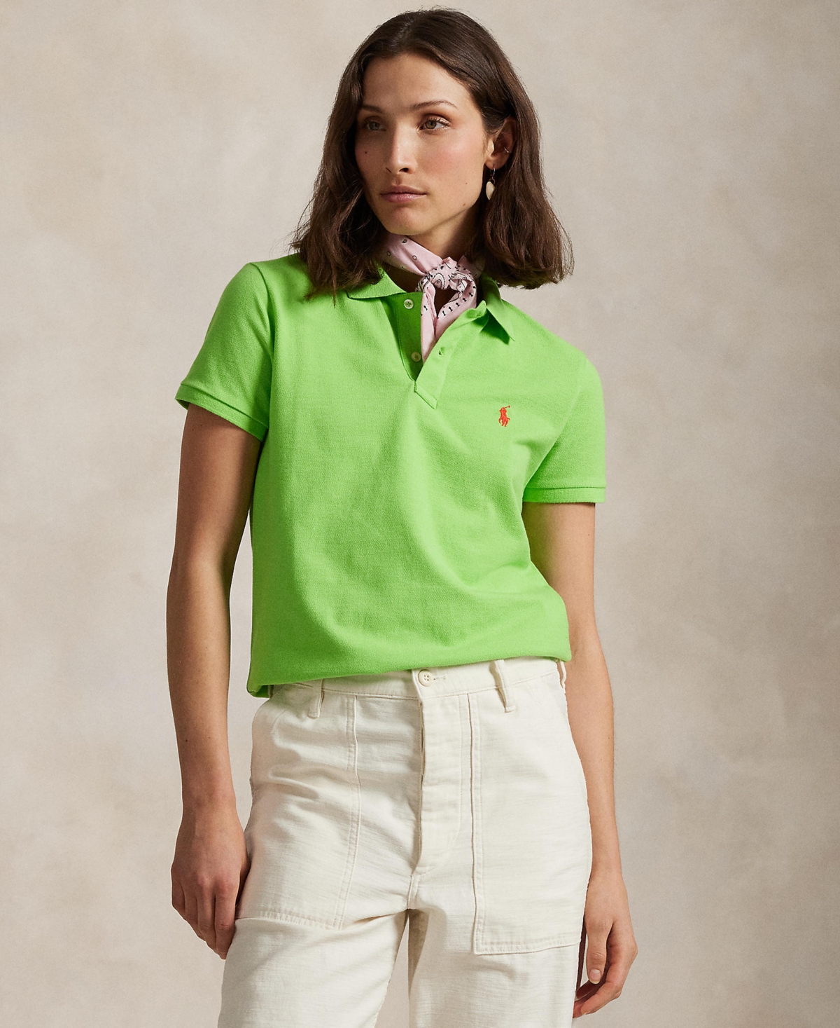 Polo Ralph Lauren Women's Classic-fit Mesh Polo Shirt In Kiwi Lime