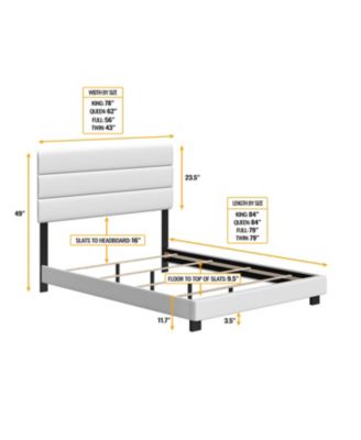 Napoli Leather Upholstered Platform Bed Frame with Tri-Panel Adjustable Headboard - Boyd Sleep