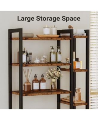 Over The Toilet Storage with 8-Titer Shelf, Mass-Storage Side Storage Open Rack