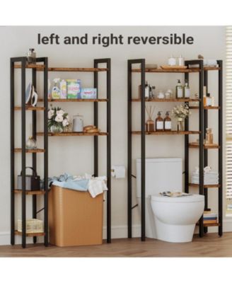 Over The Toilet Storage with 8-Titer Shelf, Mass-Storage Side Storage Open Rack
