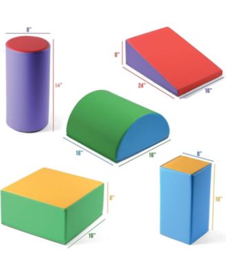 Play22usa Climb And Crawl Activity Play Set - 5 Piece Soft Zone Climbing Blocks Lightweight Foam Shape Toy