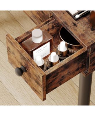 Flip Top Makeup Vanity Table with Drawers & Cabinet