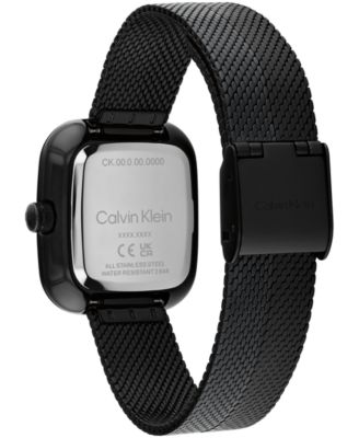 Women's Adore Ionic Plated Black Steel Mesh Bracelet Watch, 30mm