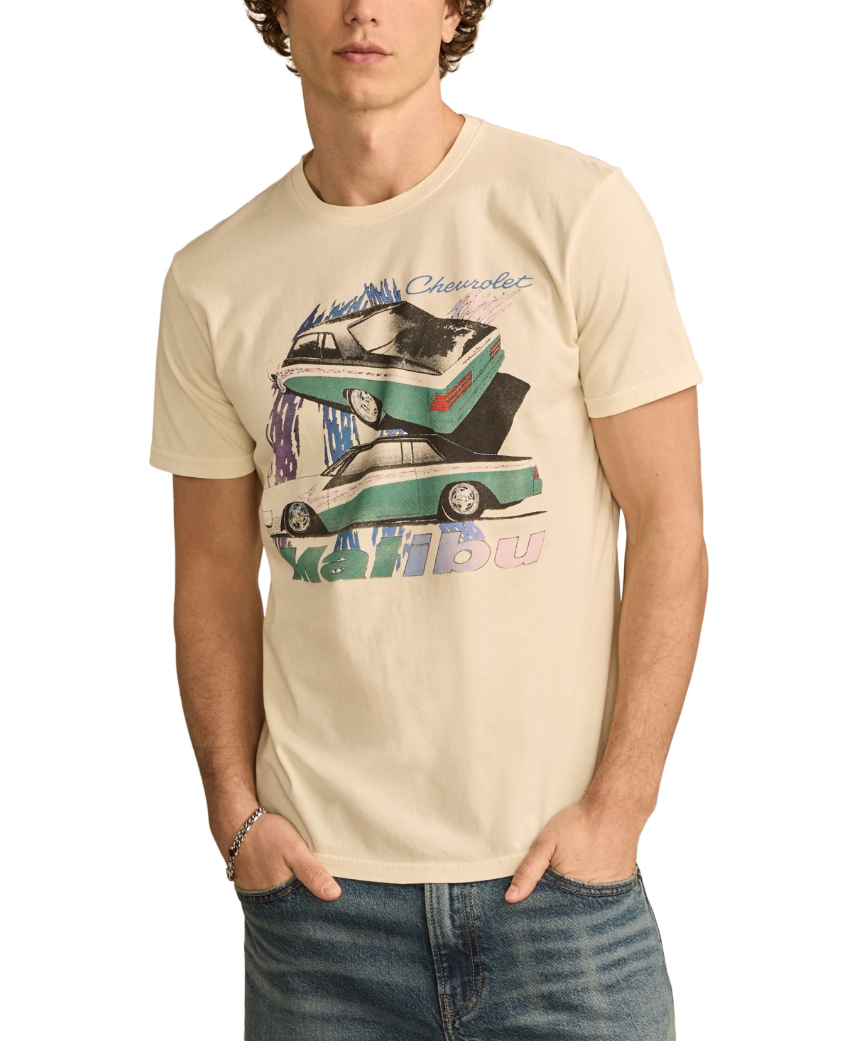 Men's Chevrolet Malibu Short Sleeve T-Shirt - Light gray