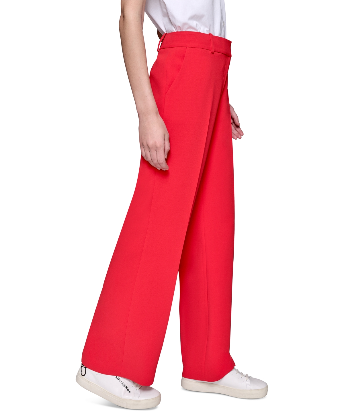 Karl Lagerfeld Women's Bootcut High-rise Pants In Apple
