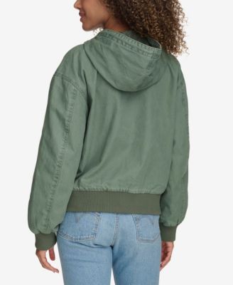 Women's Relaxed Hooded Bomber Jacket