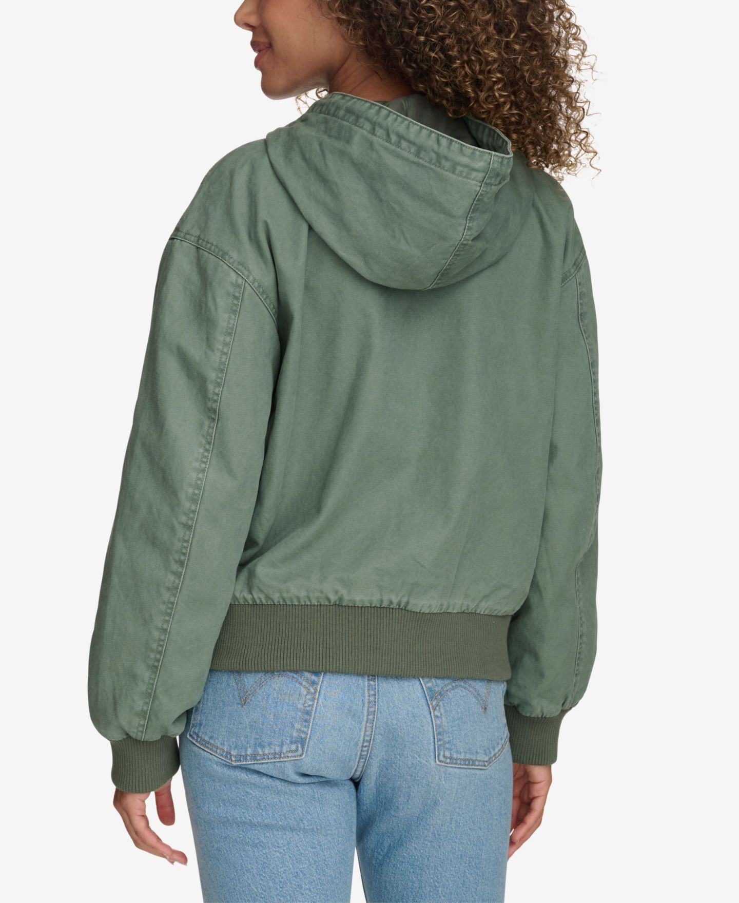 Женская куртка Levi's Relaxed Hooded Bomber, цвет: Зелёный — фото 5