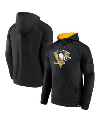Fanatics - Men's Black Pittsburgh Penguins Iconic Defender Raglan Pullover Hoodie