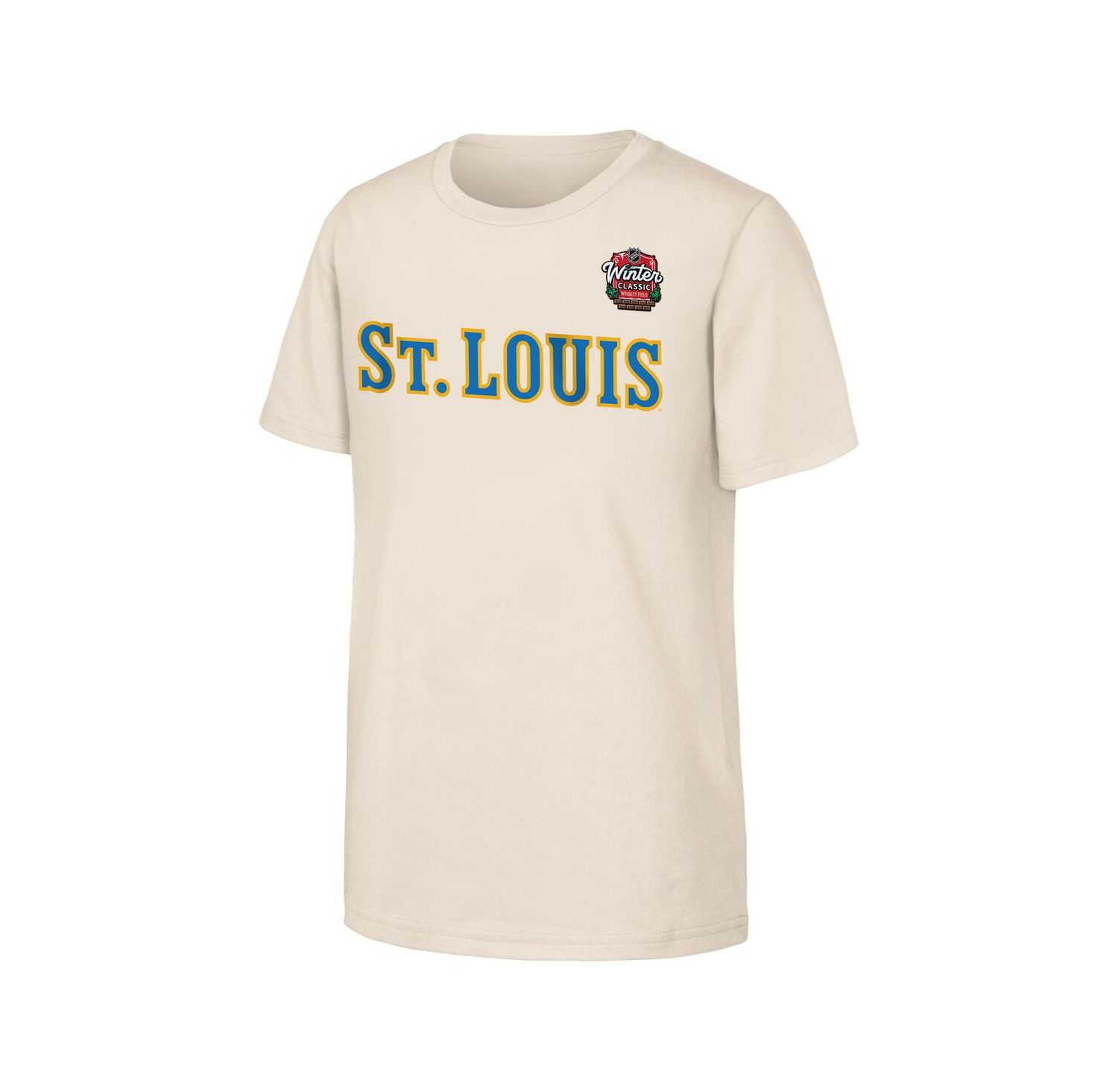 Big Boys and Girls Tan St. Louis Blues 2025 NHL Winter Classic Primary Logo T-Shirt