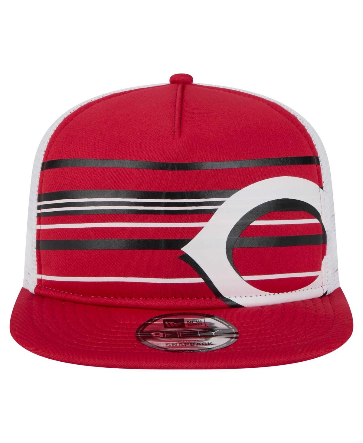 New Era Men's Red Cincinnati Reds 9fifty A-frame Trucker Snapback Hat In Red