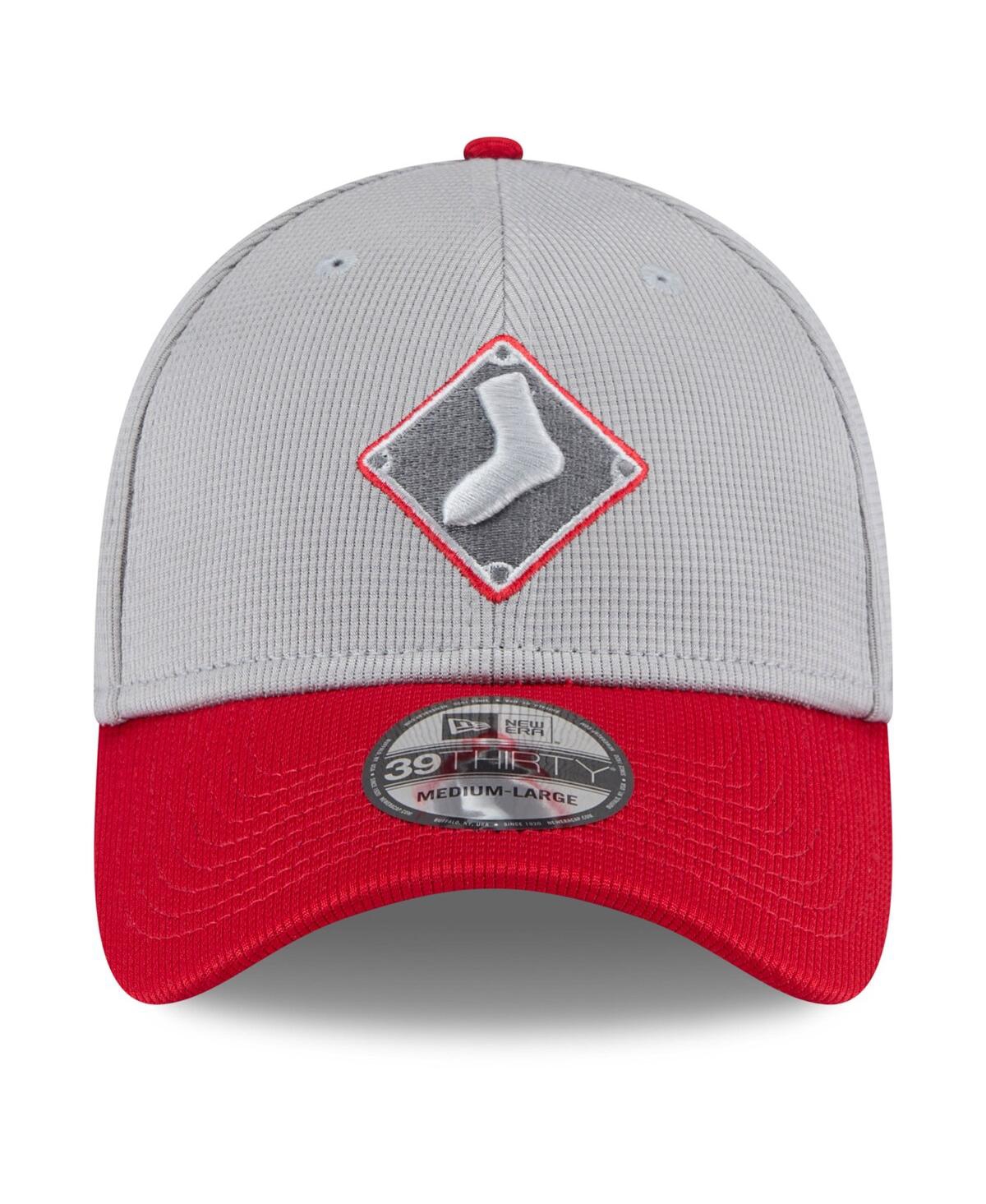 NEW ERA MEN'S GRAY/RED CHICAGO WHITE SOX 2025 BATTING PRACTICE 39THIRTY FLEX HAT 