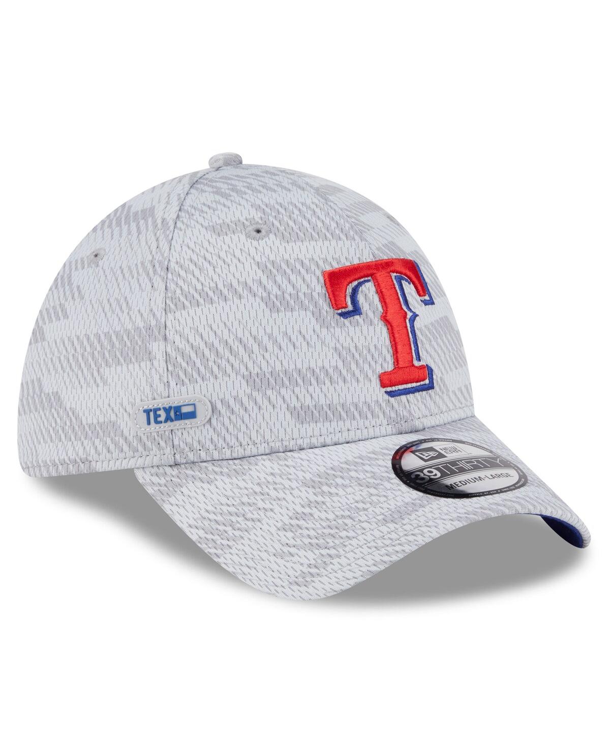 NEW ERA MEN'S GRAY TEXAS RANGERS 2025 MLB CLUBHOUSE 39THIRTY FLEX HAT 