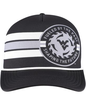Men's Black West Virginia Mountaineers Built on Bravery Running Circle Trucker Adjustable Hat
