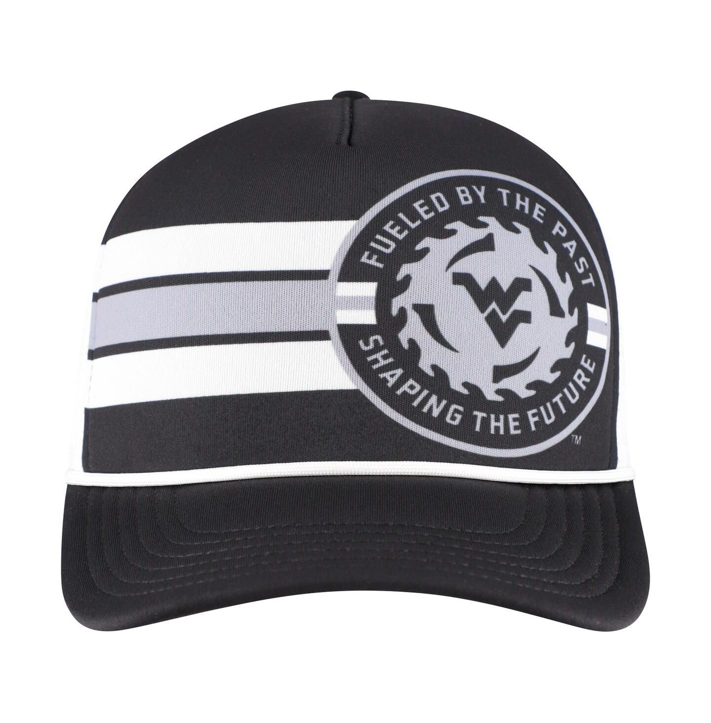 Мужская кепка Legacy Athletic Black West Virginia Mountaineers Built on Bravery Running Circle Trucker Adjustable Hat — фото 4
