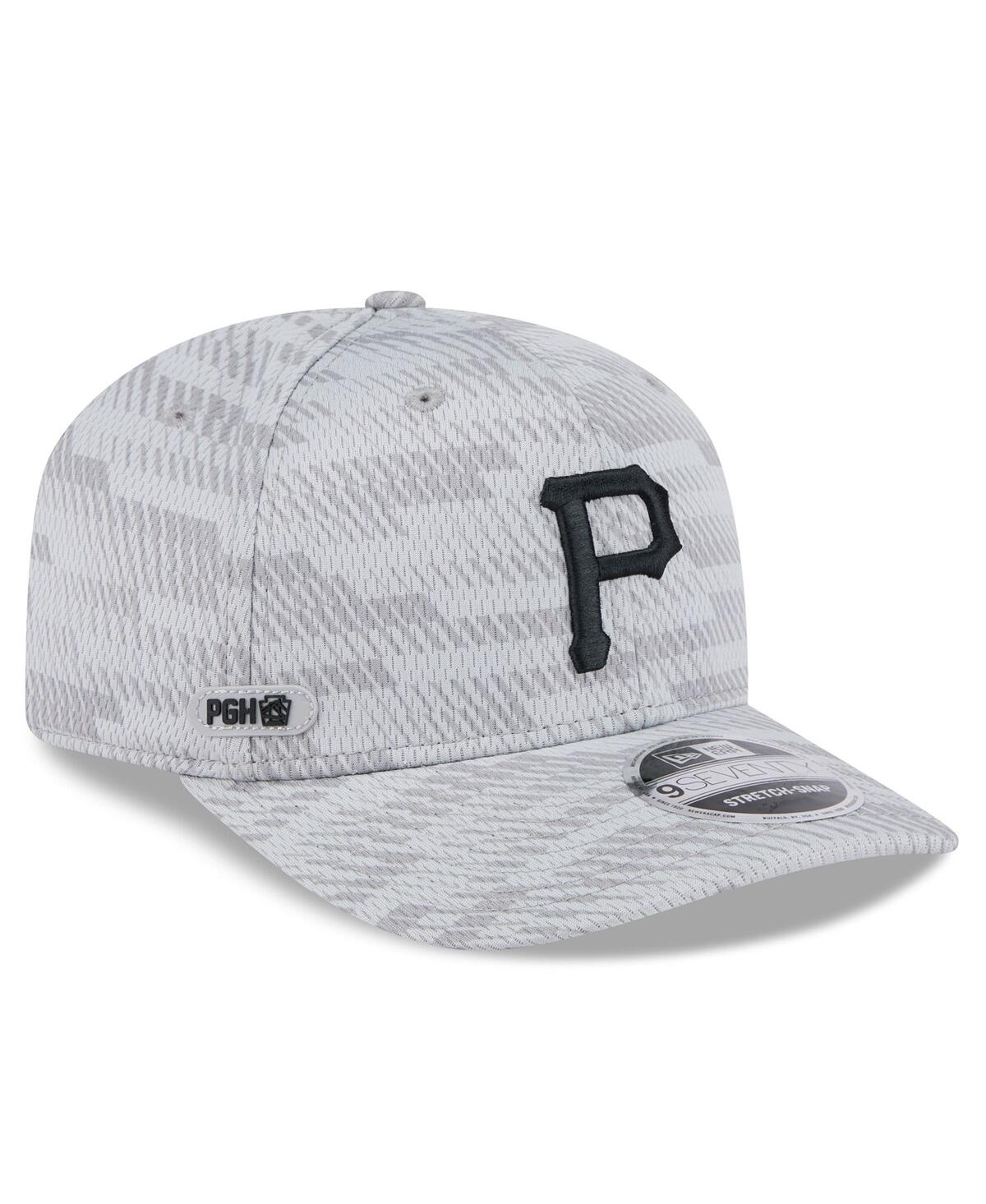 NEW ERA MEN'S GRAY PITTSBURGH PIRATES 2025 MLB CLUBHOUSE 9SEVENTY STRETCH-SNAP HAT 