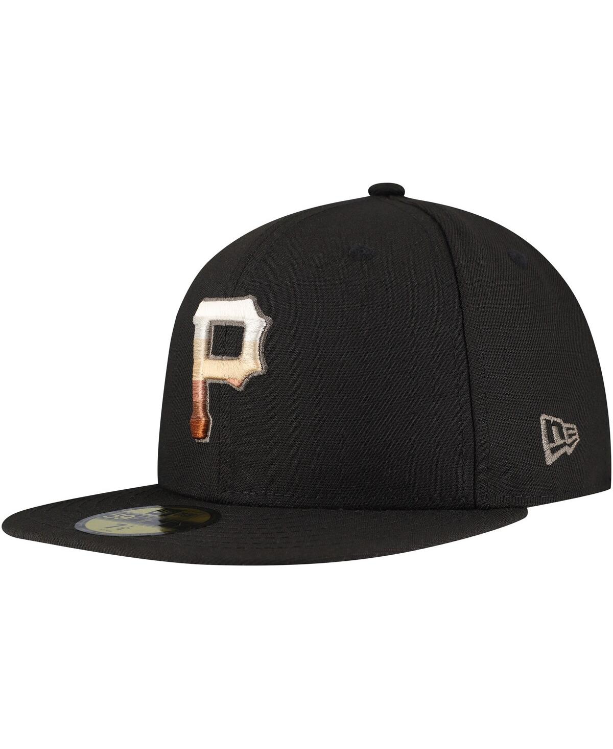 NEW ERA MEN'S BLACK PITTSBURGH PIRATES DUNE GRADIENT SIDE PATCH 59FIFTY FITTED HAT 