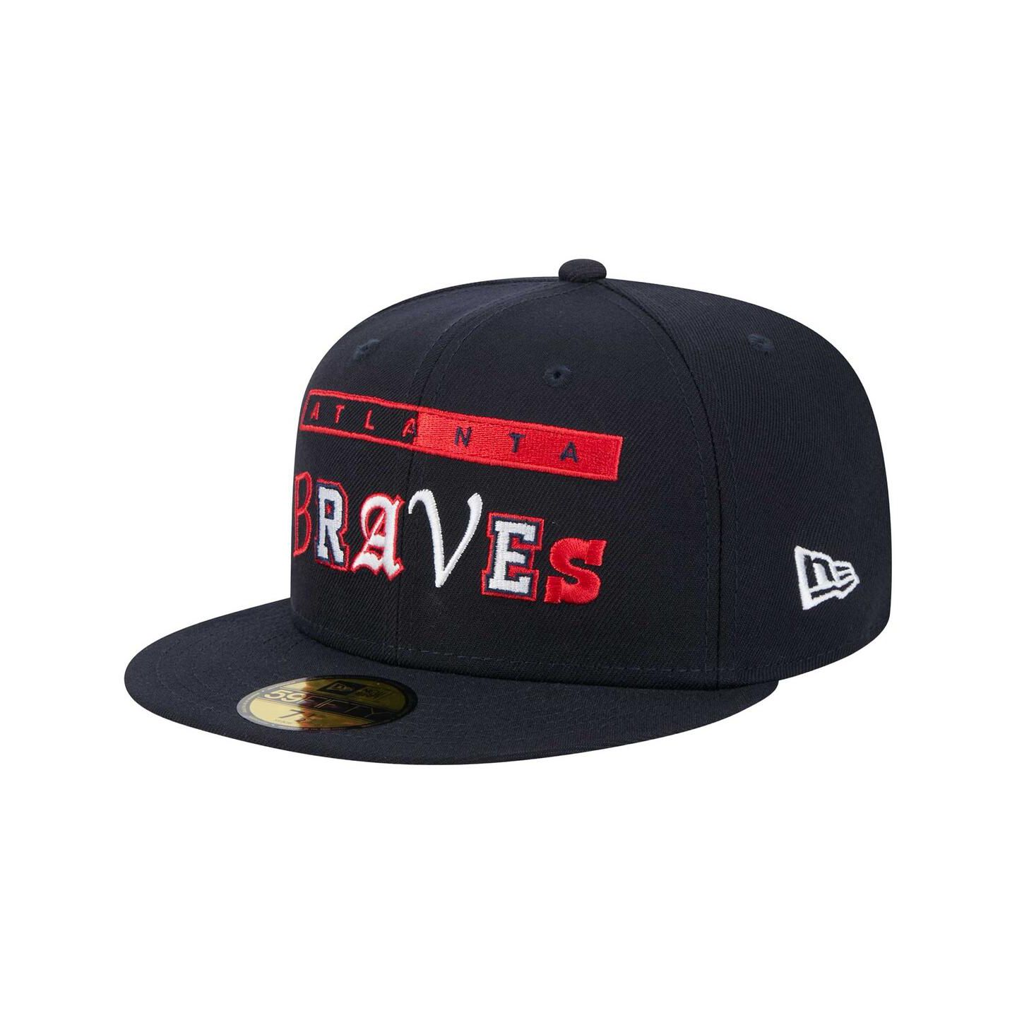 Мужская кепка New Era Navy Atlanta Braves Ransom 59FIFTY Fitted Hat — фото 1