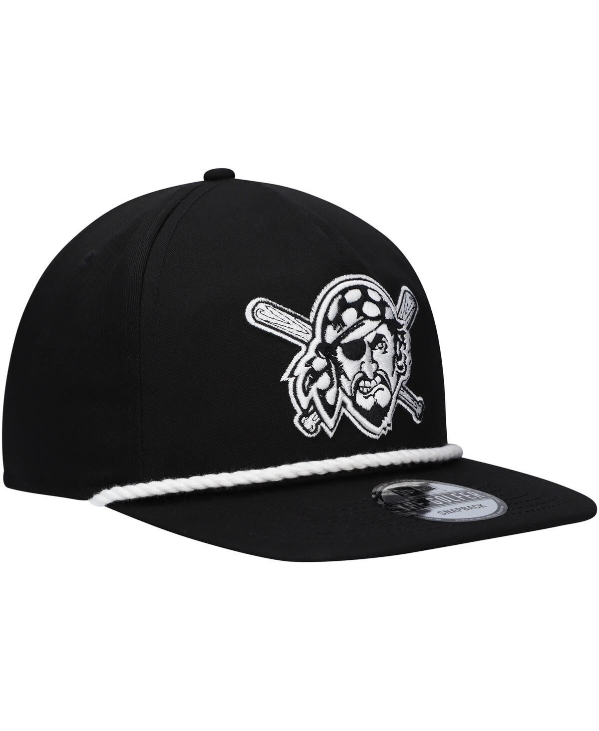 NEW ERA MEN'S BLACK PITTSBURGH PIRATES GOLFER SNAPBACK HAT 