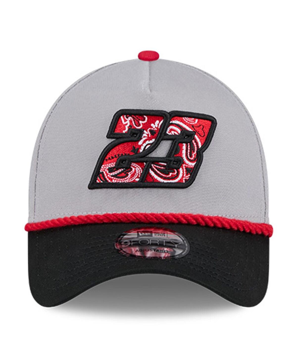 NEW ERA MEN'S GRAY/BLACK BUBBA WALLACE 9FORTY ROPE SNAPBACK HAT 