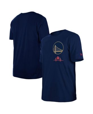 New Era - Men's Navy Golden State Warriors 2024/25 City Edition Chenille Heavyweight T-Shirt