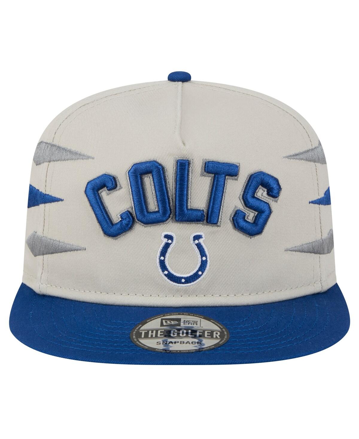 NEW ERA MEN'S STONE/ROYAL INDIANAPOLIS COLTS ATHLETIC GOLFER SNAPBACK HAT 