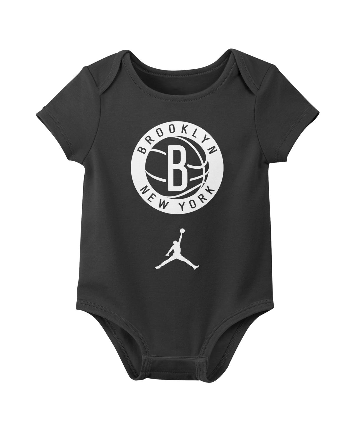Jordan Baby Boys And Girls 3-piece Brooklyn Nets Statement Edition Bodysuit Set In Black