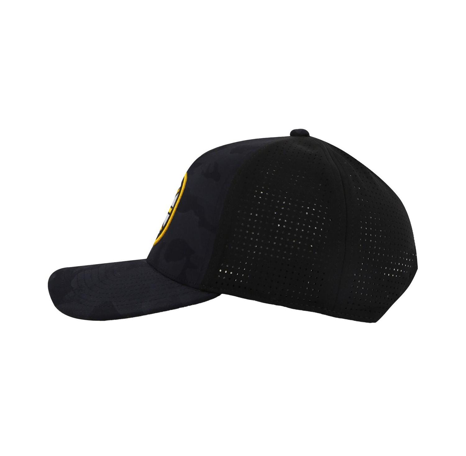 Men's Black Boston Bruins Valin Camo Super Tech Vented Adjustable Hat