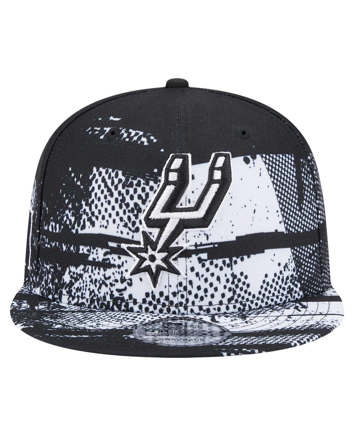 New Era Black San Antonio Spurs Tip-off 9fifty Snapback Hat In Black