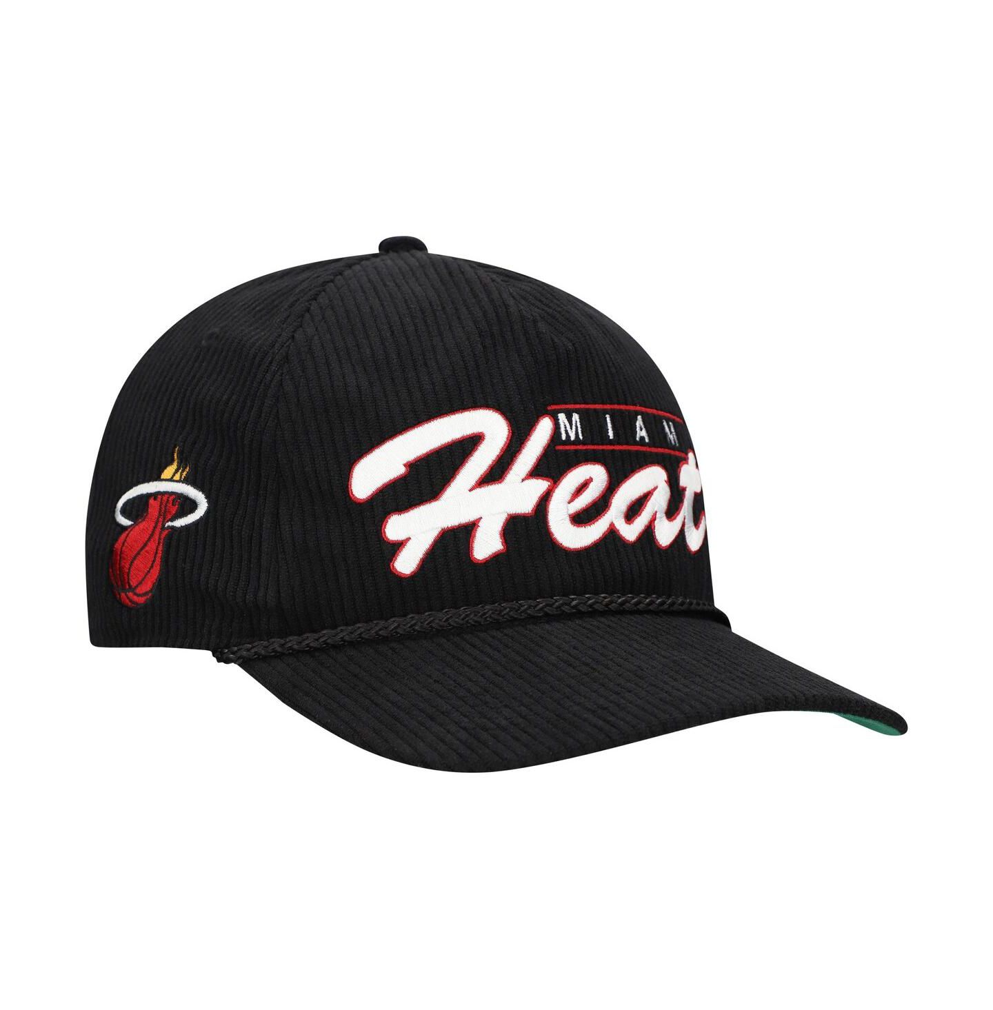 Мужская кепка '47 Brand Black Miami Heat Double Header Sidepatch Cord Hitch Adjustable Hat — фото 4