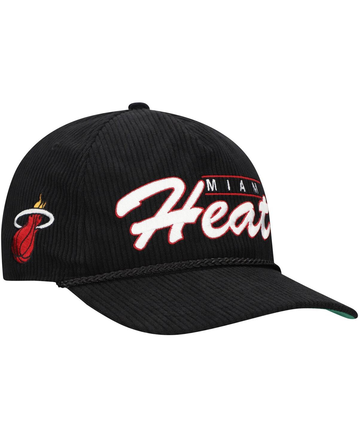 47 Brand Men's Black Miami Heat Double Header Sidepatch Cord Hitch Adjustable Hat In Black