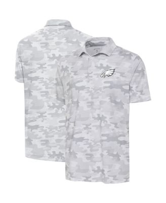Antigua - Men's White Philadelphia Eagles Anthracite Logo Collide Polo