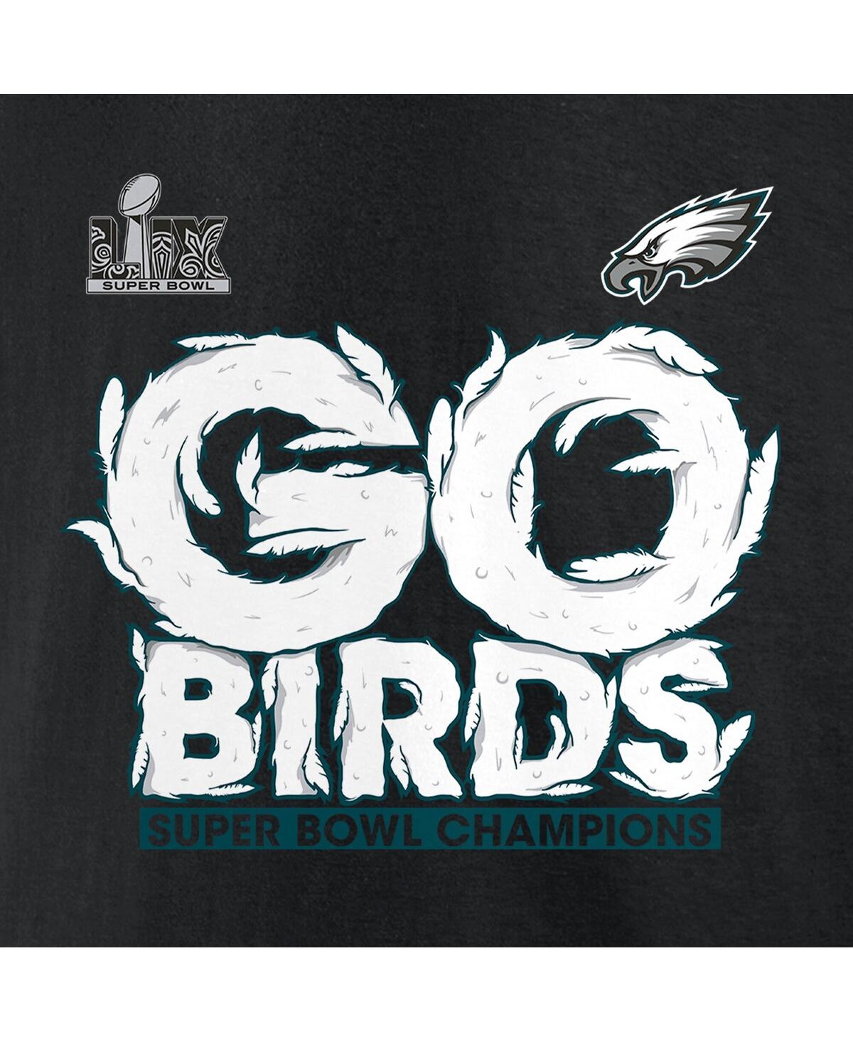 Fanatics Men's Black Philadelphia Eagles Super Bowl Lix Champions Big Tall Go Birds Long Sleeve T-shirt In Black
