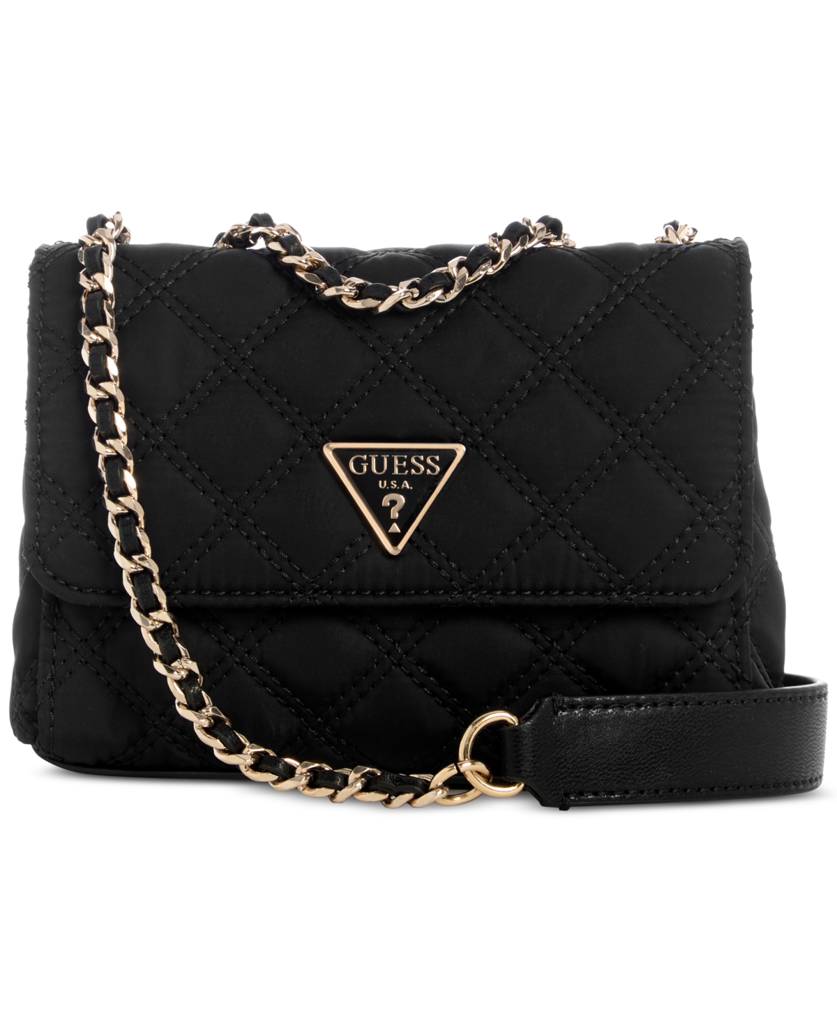 Guess Giully Mini Two-compartment Convertible Crossbody In Black