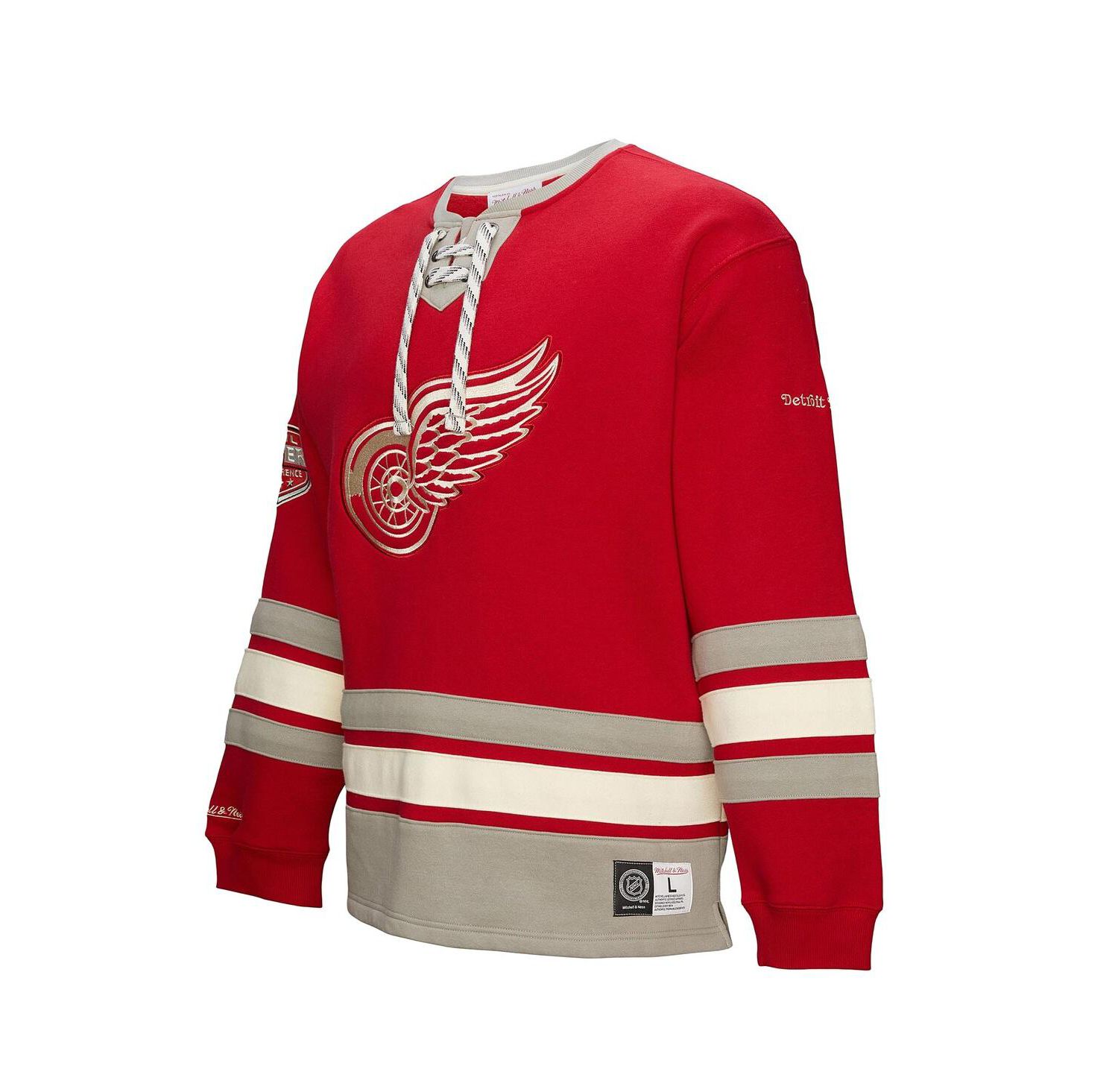 Men's Red Detroit Red Wings Heritage Lace-Up Pullover Sweatshirt