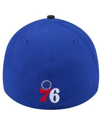 Men's Royal/Black Philadelphia 76ers Sport Night Visor Hit 39THIRTY Flex Hat