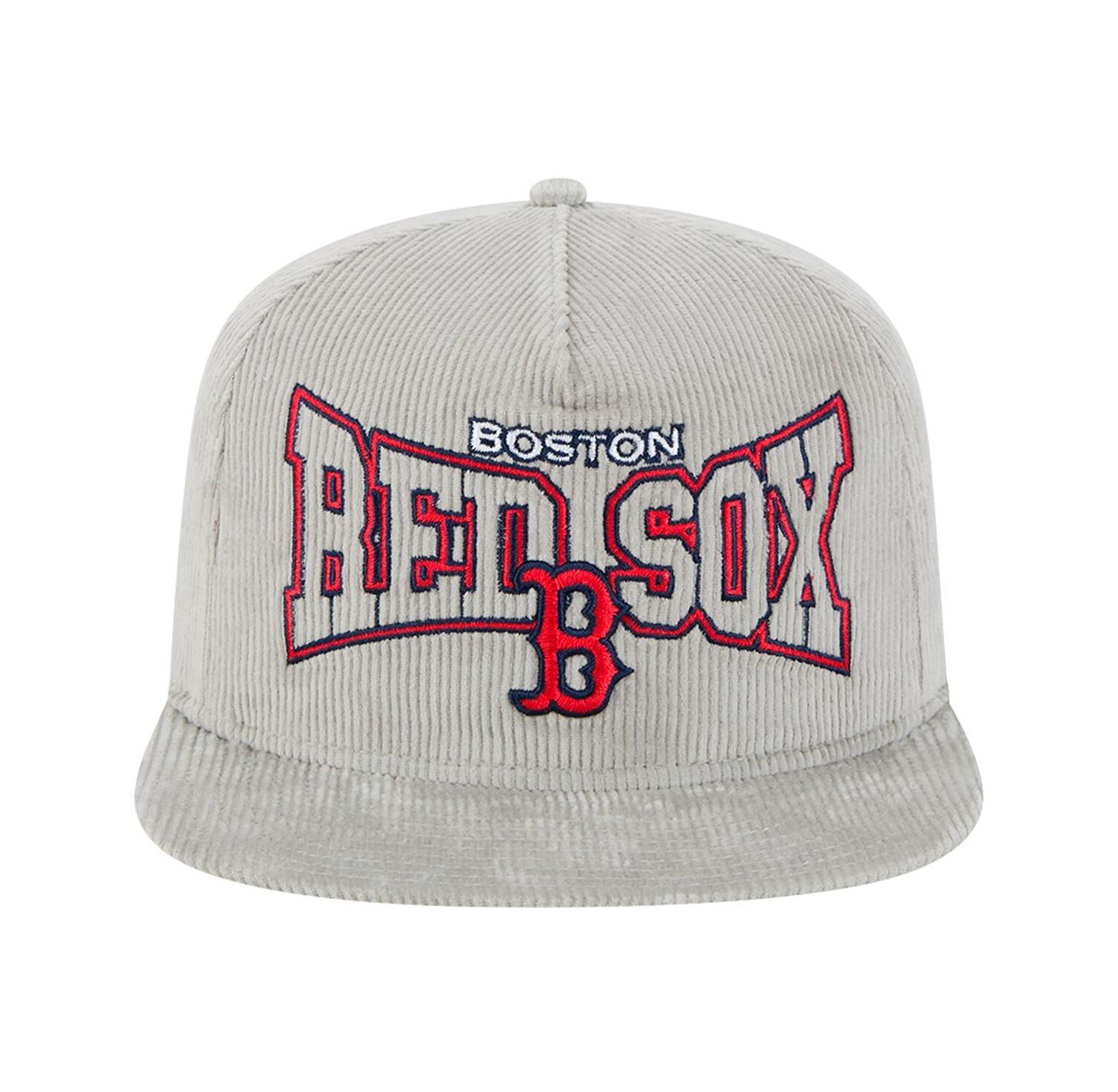 Men's Gray Boston Red Sox Corduroy Golfer Snapback Hat