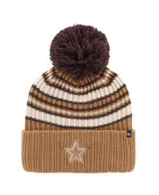 '47 Brand - Women's Brown Dallas Cowboys Espresso Cuffed Knit Hat with Pom